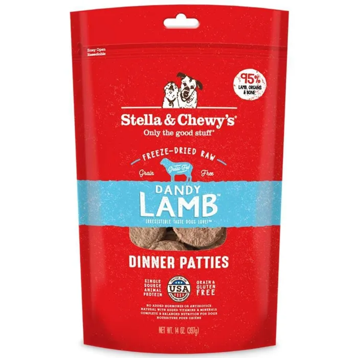 Dinner Patties Dandy Lamb Gf Fd Raw Dog Food 14-oz