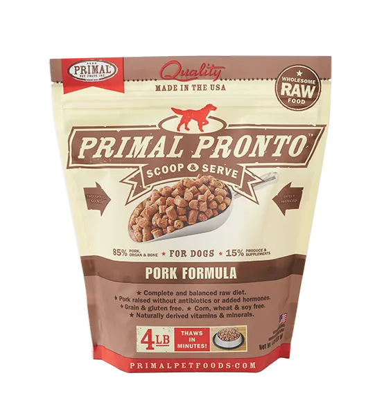 Pronto Raw Pork Frozen Dog Food 4-Lb