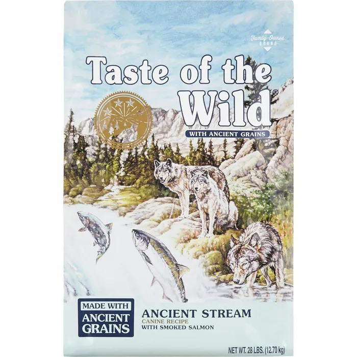 Ancient Stream Smoked Salmon & Ancient Grain Recipe Dry Dog Food 28-Lb