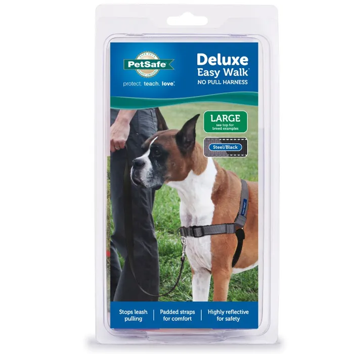 Deluxe Easy Walk No Pull Harness Large Steel