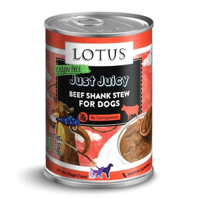 Just Juicy Beef Shank Stew Grain-free Canned Dog Food 12.5-oz