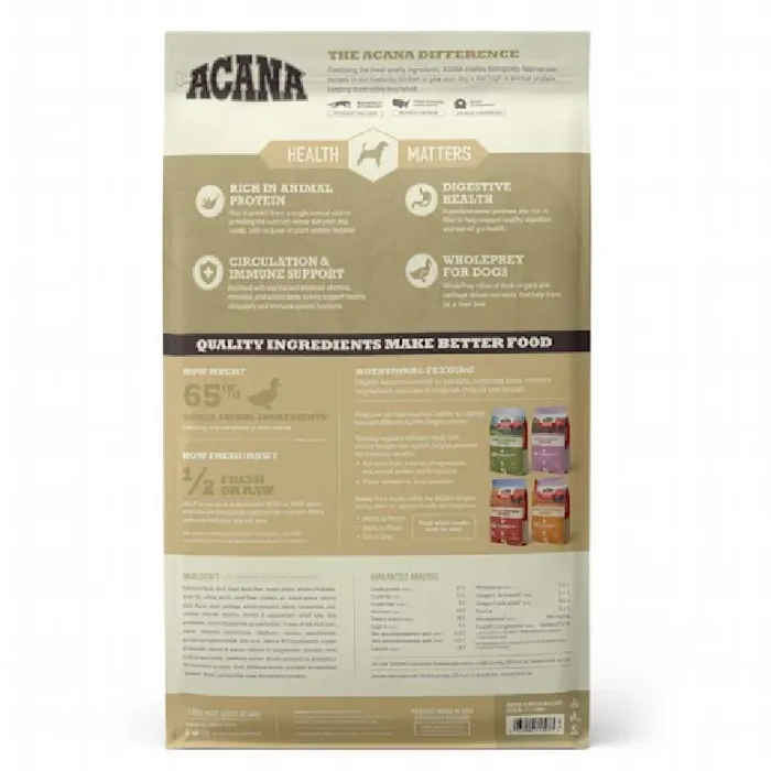 Acana Singles Duck/pear Grain-free 25-lb