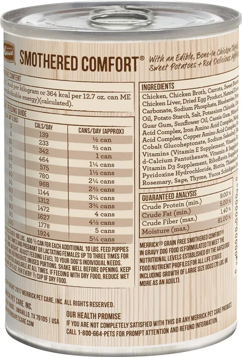 Grain-free Smothered Comfort Canned Dog Food 13.2-oz