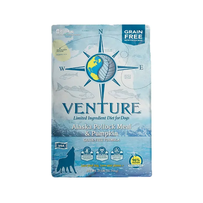 Venture Grain Free Alaska Pollock Meal & Pumpkin Dry Dog Food 25-lb