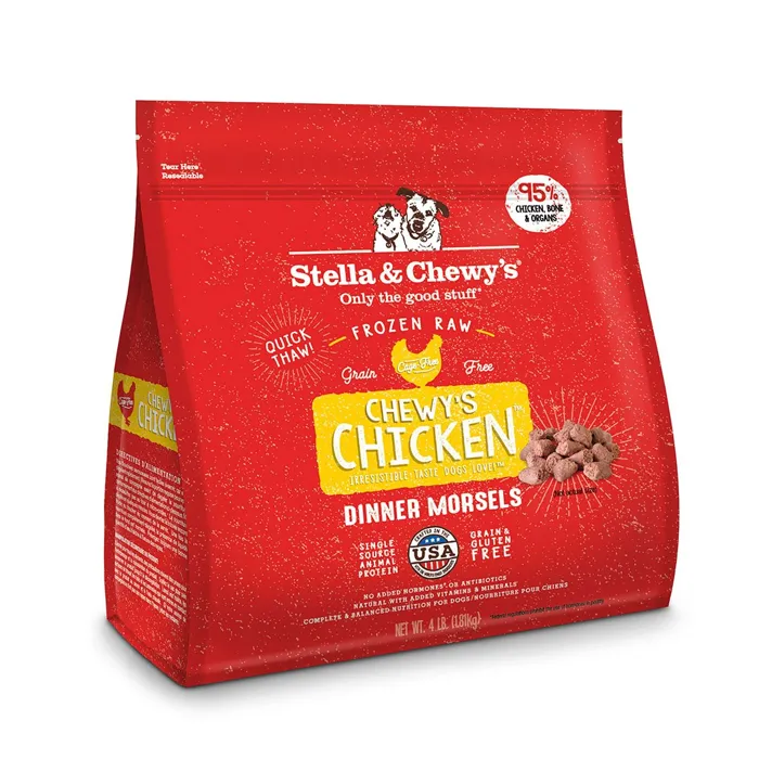 Dinner Morsels Chewy'S Chicken Frozen Raw Dog Food 4-Lb