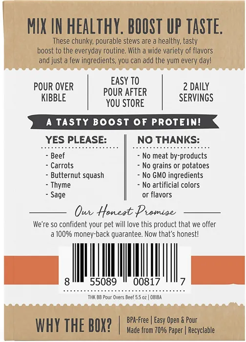 Bone Broth Pour Overs Beef Stew Wet Dog Food Topper 5.5-Oz
