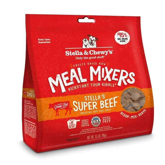 Meal Mixers Freeze Dried Raw Stella'S Super Beef Grain Free Dog Food Topper 3.5-Oz