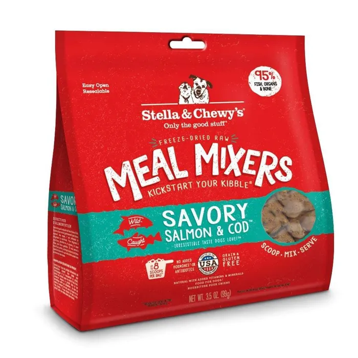 Meal Mixers Freeze Dried Raw Savory Salmon & Cod Grain Free Dog Food Topper 18-Oz