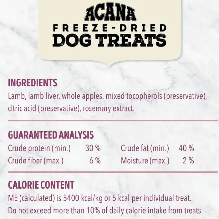 Singles Limited Ingredient Freeze-dried Dog Treats, Lamb & Apple, Biologically Appropriate & Grain Free 3.25-oz