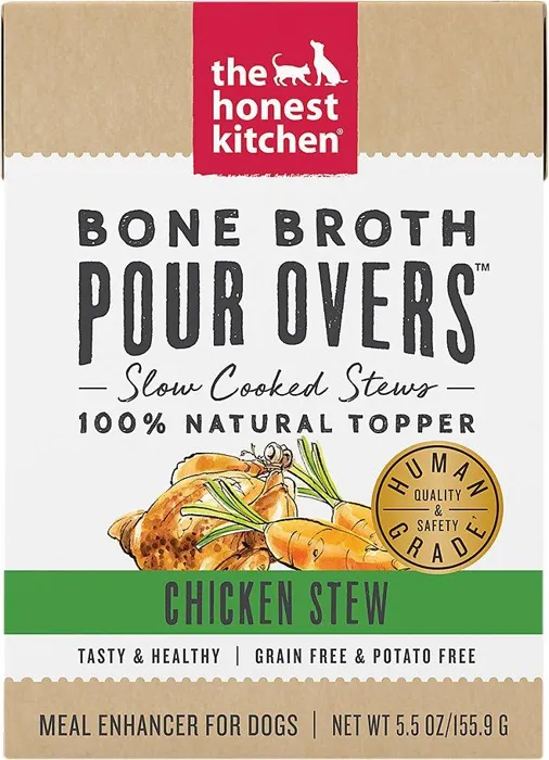 Bone Broth Pour Overs Chicken Stew Wet Dog Food Topper 5.5-Oz