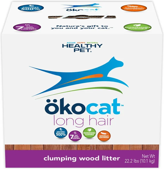 Natural Wood Long Hair Breeds Cat Litter 22-Lb