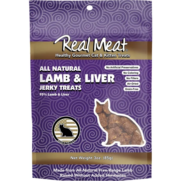 All Natural 95% Lamb & Liver Jerky Bites Cat Treats 3-Oz