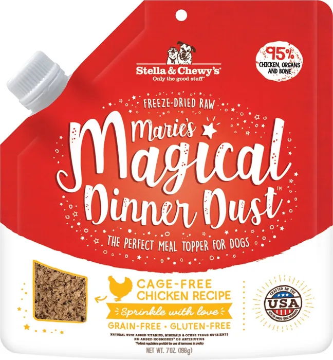 Marie'S Magical Dinner Dust Freeze-Dried Raw Cage-Free Chicken Dog Food Topper 7-Oz
