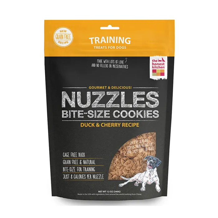 Nuzzles Grain-free Duck & Cherry Recipe Cookie Dog Treats 12-oz