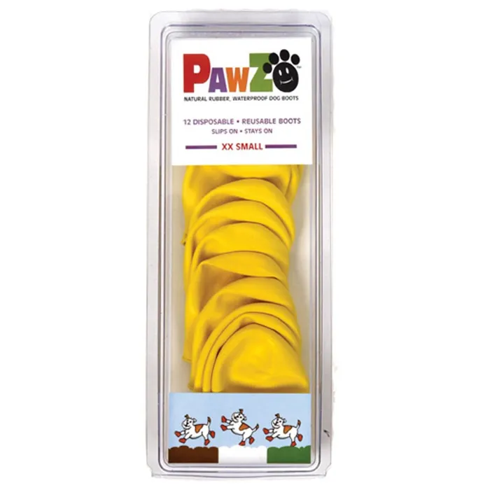 Waterproof Dog Boots, Yellow, 12 Count 2x-Small