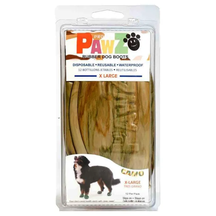 Waterproof Dog Boots, Camo, 12 Count Medium