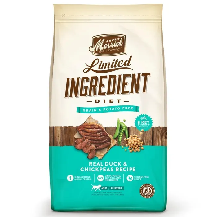 Limited Ingredient Diet Grain Free Real Duck & Chickpeas Recipe Dry Dog Food 4-Lb