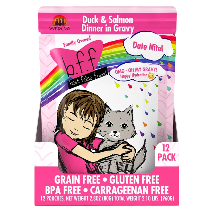 Bff Oh My Gravy Date Nite Grain Free Duck & Salmon In Gravy Wet Cat Food Pouch 2.8-oz