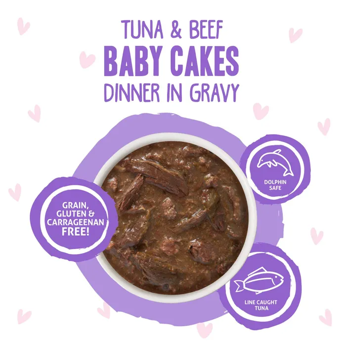 Bff Tuna & Beef Baby Cakes Recipe Pouches Wet Cat Food 3-oz