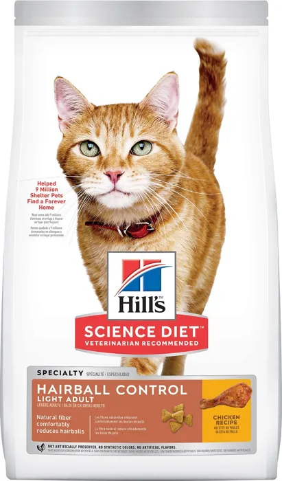 Adult Hairball Control Light Dry Cat Food 3.5-lb