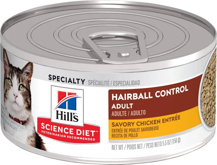 Adult Hairball Control Savory Chicken Entree Canned Cat Food 5.5-Oz