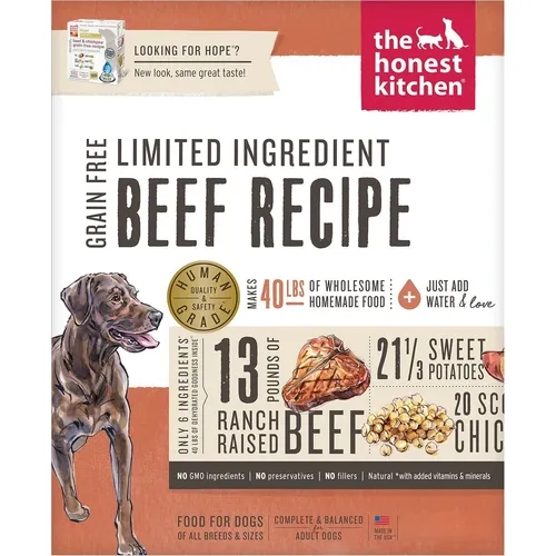 Limited Ingredient Diet Beef Recipe Grain-free Dehydrated Dog Food 4-lb