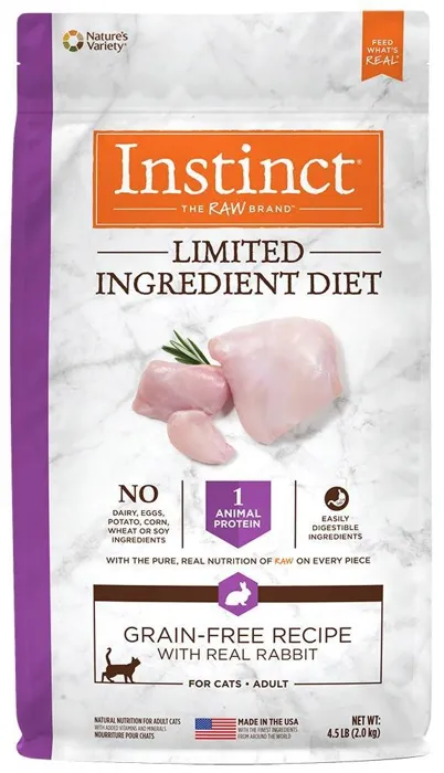 Instinct Limited Ingredient Diet Adult Grain Free Recipe With Real Rabbit Natural Dry Cat Food 4.5-Lb