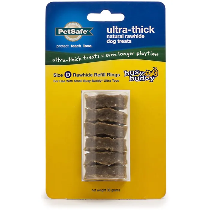 Busy Buddy Ultra-thick Natural Rawhide Dog Treats, Small