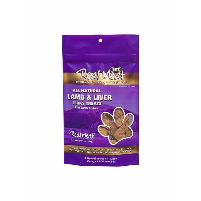 95% Lamb & Liver Jerky Bitz Dog Treats 4-oz