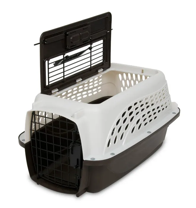 Two Door Top Load Pet Kennel White 19.4" X 12.8" X 10"