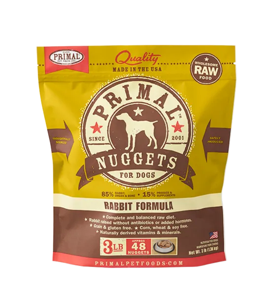 Raw Frozen Canine Rabbit Formula Nuggets Dog Food 6-Lb