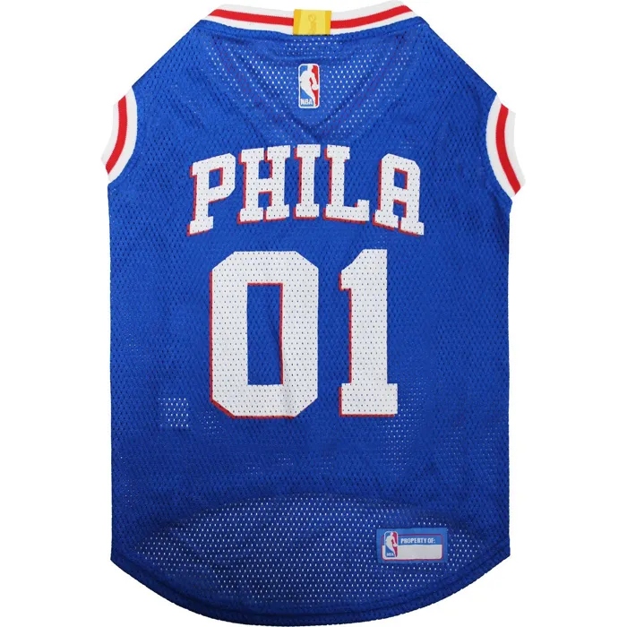 Nba Philadelphia 76ers Dog & Cat Mesh Jersey Large