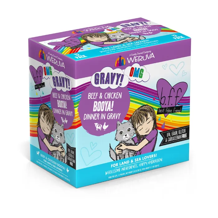 Bff Oh My Gravy Booya Grain Free Beef & Chicken In Gravy Cat Food Pouch 2.8-oz