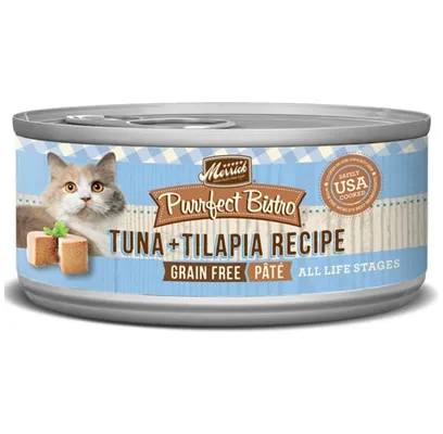 Purrfect Bistro Tuna & Talapia Pate Grain-free Canned Cat Food 3-oz