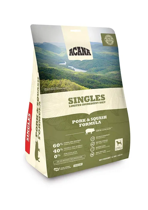 Singles Limited Ingredient Dry Dog Food, Pork & Squash, Biologically Appropriate & Grain Free 13-lb