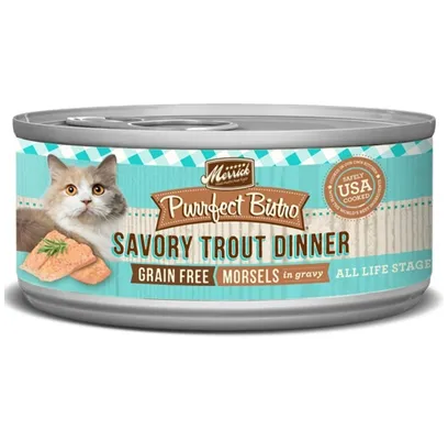 Purrfect Bistro Grain-free Morsels In Gravy Savory Trout Dinner Canned Cat Food 5.5-oz