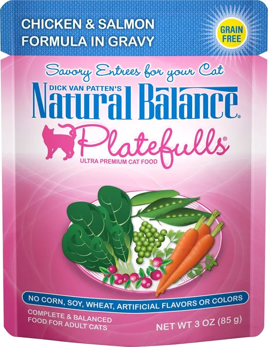 Platefulls Chicken & Salmon Formula In Gravy Grain-Free Cat Food Pouch 3-Oz