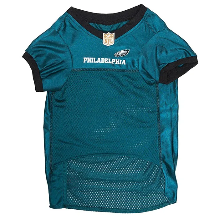 Nfl Philadelphia Eagles Dog & Cat Mesh Jersey In Midnight Green Large