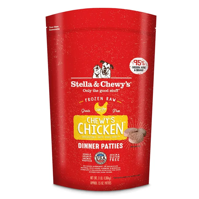 Dinner Patties Chewy'S Chicken Frozen Raw Dog Food 6-Lb